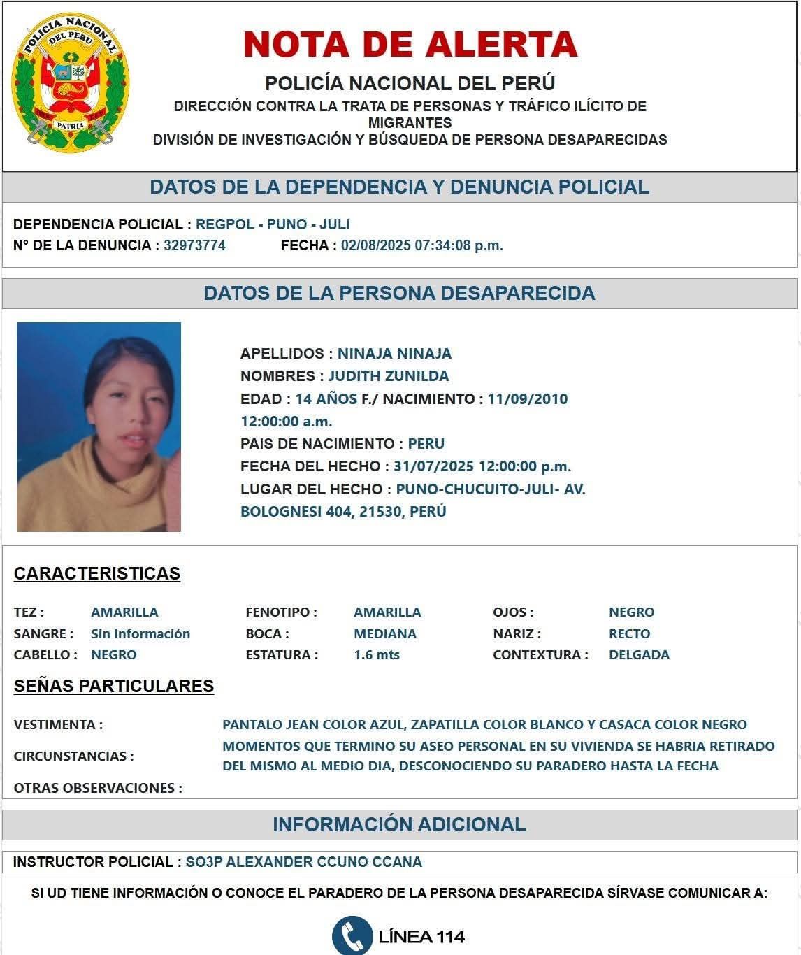#ALERTA #Región Puno #Provincia de Chucuito Juli